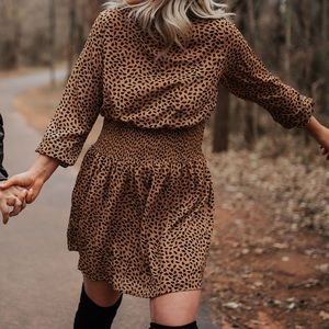 Brown and black spotted dress